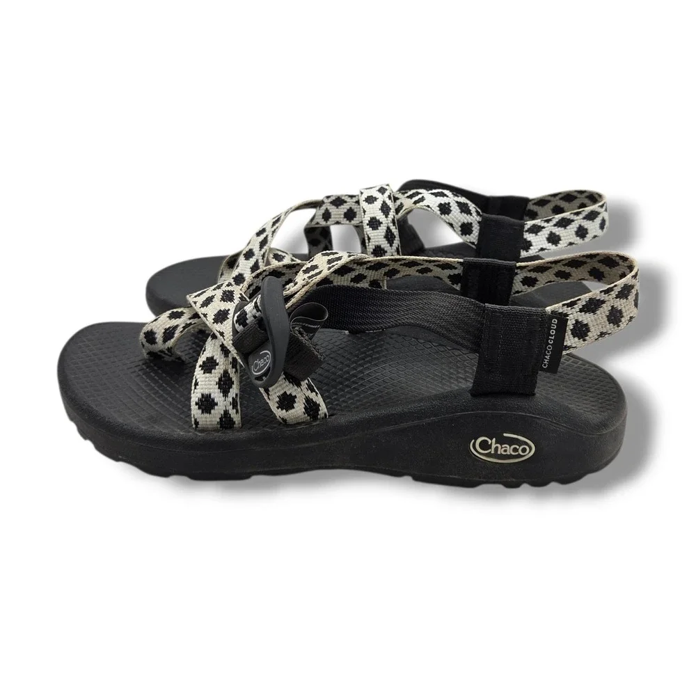 Chaco‎ Z/Cloud 2 Sandals Womens 8 Quilt Black White Hiking Outdoor